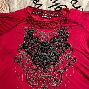 XXL red very cute short sleeve T-shirt. Thin